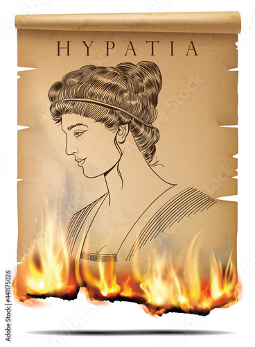 Wallpaper Mural Hypatia and burning paper