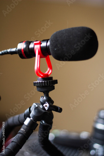 Professional Red Wired Radio Studio Microphone