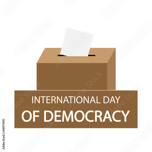 Ballot box banner for international day of democracy, vector art illustration.