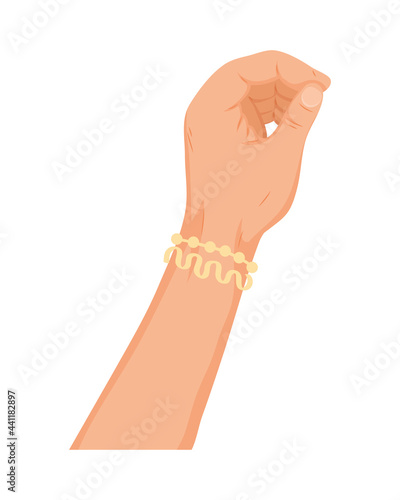 Human hand with wristband