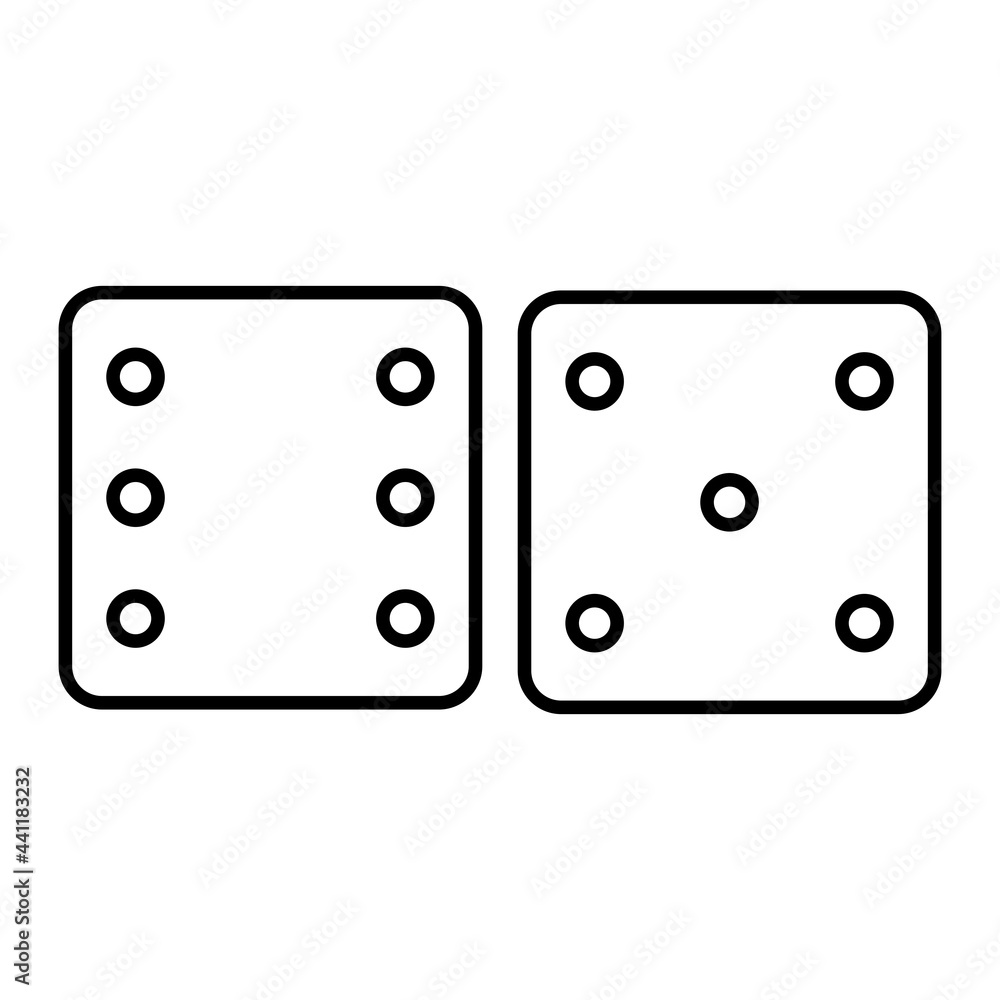 Vector Dice Outline Icon Design Vector Dice Outline Icon Design