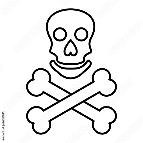 Vector Jolly Roger Outline Icon Design