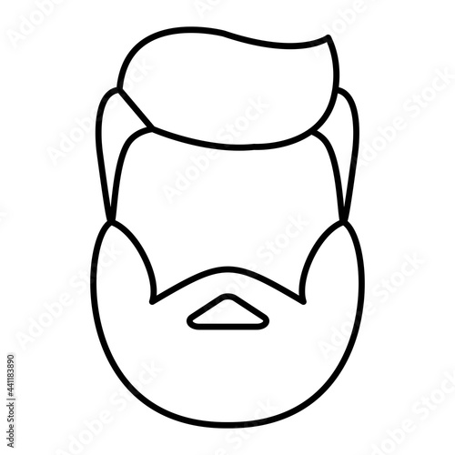 Vector Beard Man Outline Icon Design