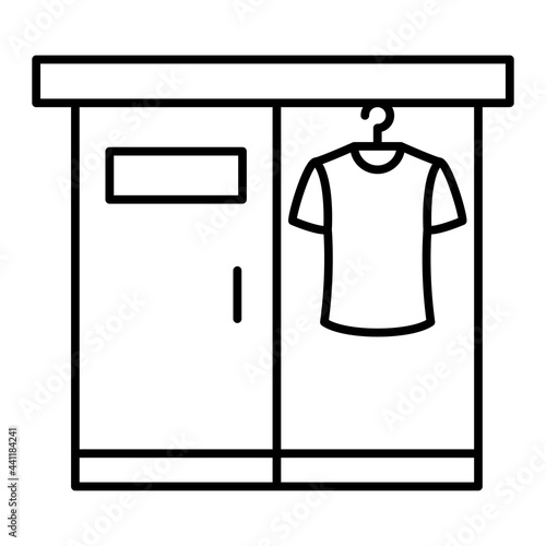 Vector Changing Room Outline Icon Design