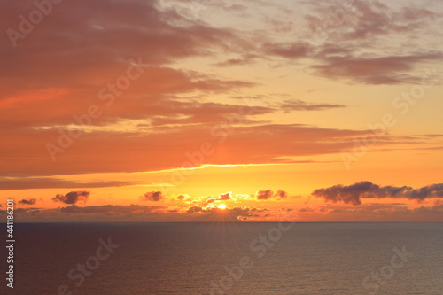 Sunrise over the north sea on the Yorkshire coast. © Drew