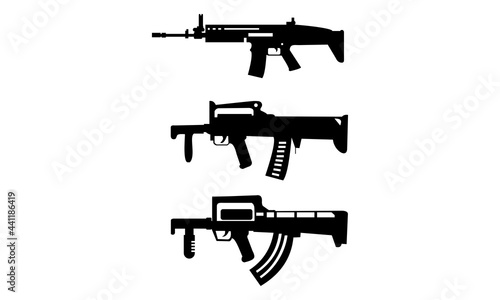 weapon scar and groza gun vector