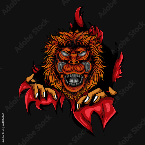 ornament vector illustration of a gorilla
