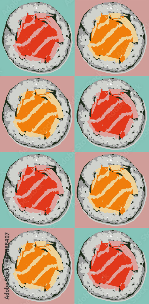 sushi roll 6 tintas x8 sushi roll 6 tintas x8