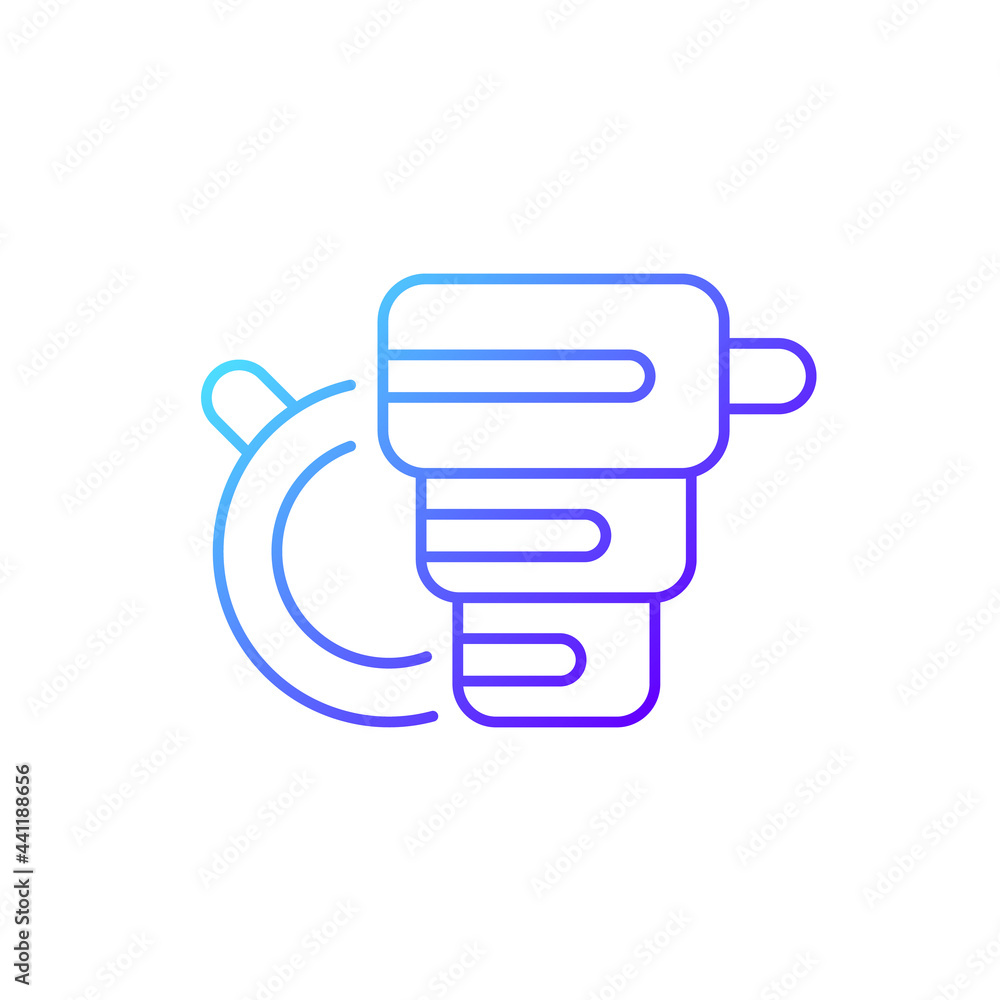 Foldable cup gradient linear vector icon. Portable amenities for camping comfort. Reusable mug. Travel size objects. Thin line color symbols. Modern style pictogram. Vector isolated outline drawing