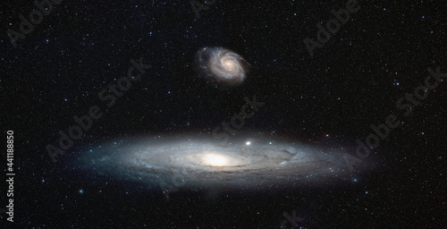 As seen by the Andromeda - Andromeda galaxy with Our galaxy is milky way "Elements of this image furnished by NASA "