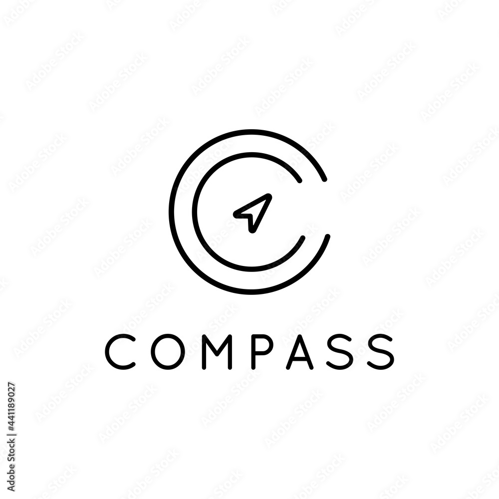 Minimalist compass logo vector Minimalist compass logo vector