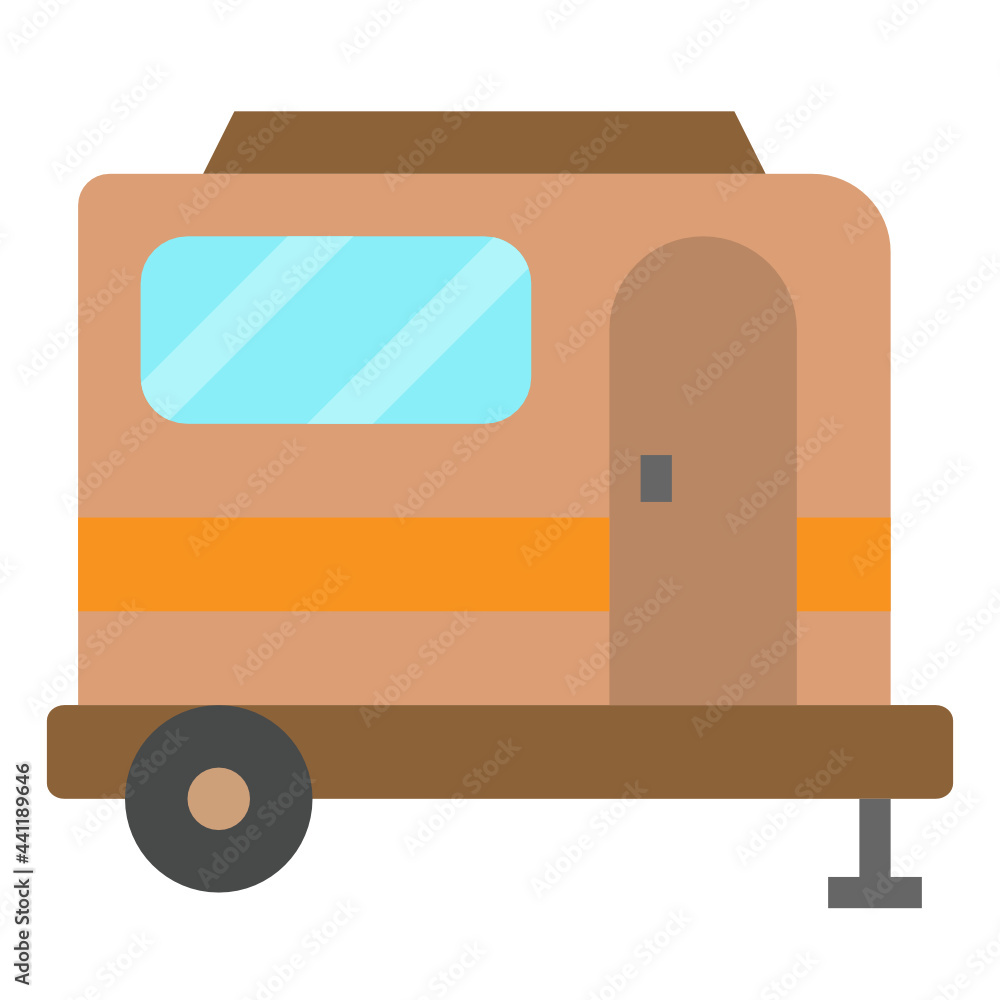 caravan flat icon