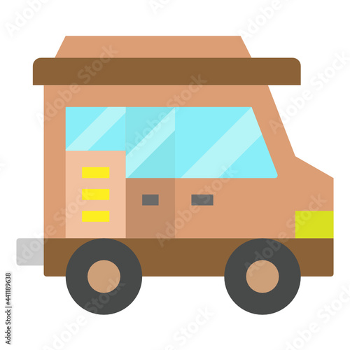 camper van flat icon