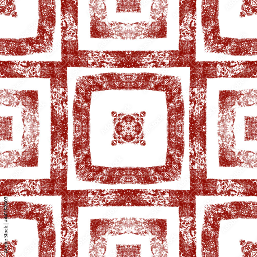 Obraz premium Arabesque hand drawn pattern. Wine red