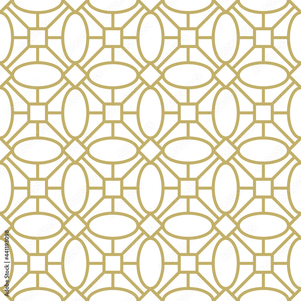Fototapeta premium Abstract Geometric Modern Pattern A Seamless Gold and White Vector Background.