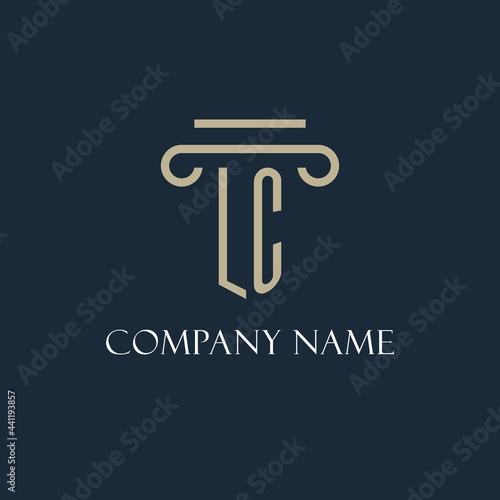 LC initial logo for lawyer, law firm, law office with pillar icon design