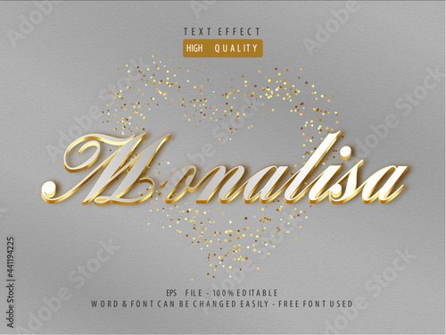 Realistic gold text effect - Editable text effect. Script font and easy to changed.