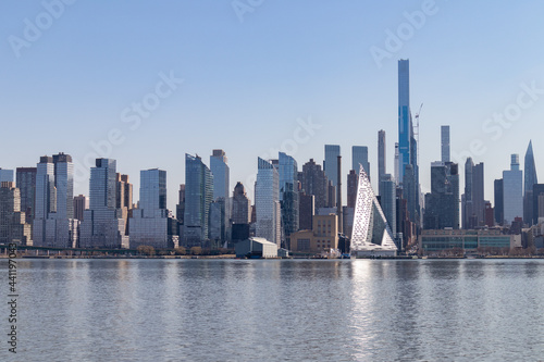 Beautiful Modern Midtown Manhattan Skyline with Tall Skyscrapers in New York City along the Hudson River