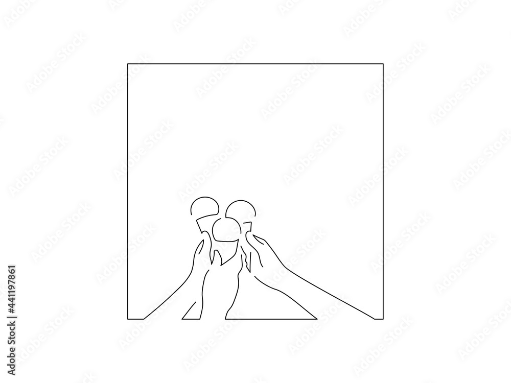 Hands holding ice creams line drawing, vector illustration design. Summer collection. Hands holding ice creams line drawing, vector illustration design. Summer collection.