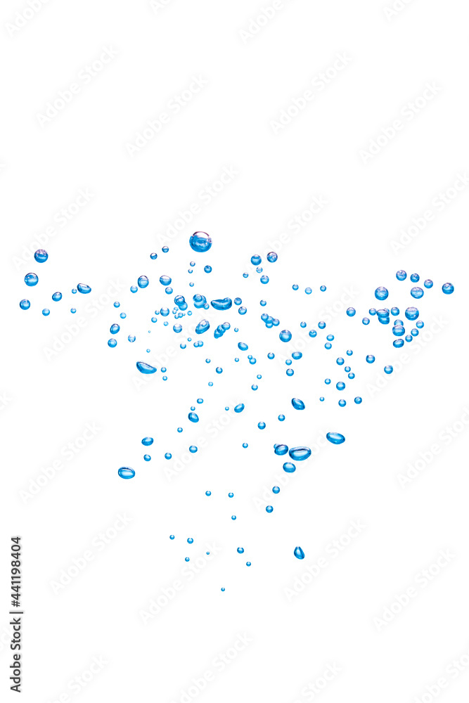 blue oxygen bubbles on a white background blue oxygen bubbles on a white background
