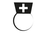 Icono negro de médico y enfermera.