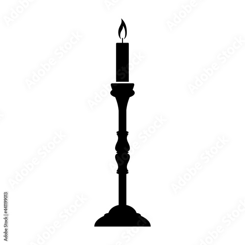 Candlestick or candle holder, vector illustration
