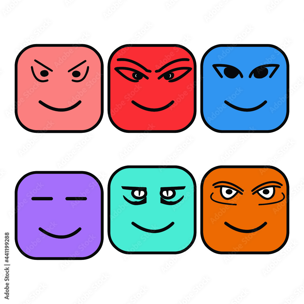 set of cartoon faces character emoticon design set of cartoon faces character emoticon design