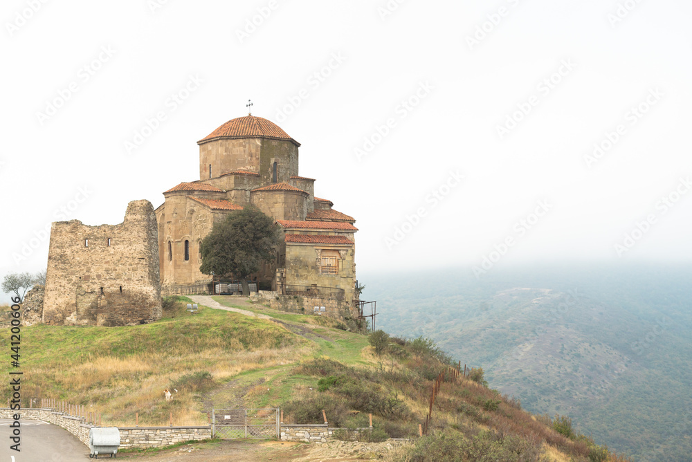 Jvari Monastery With Remains Of Stone Wall (Mtskheta City) 