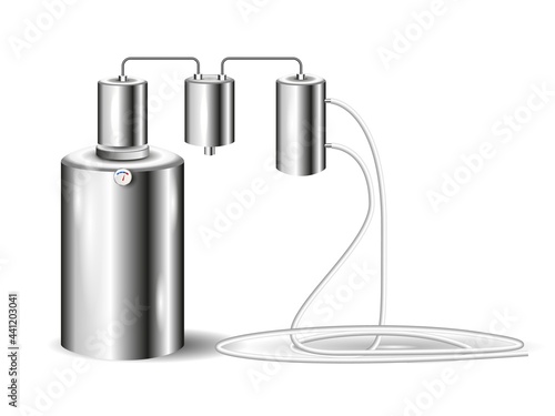 An industrial distiller. Distill water. Vector illustration.