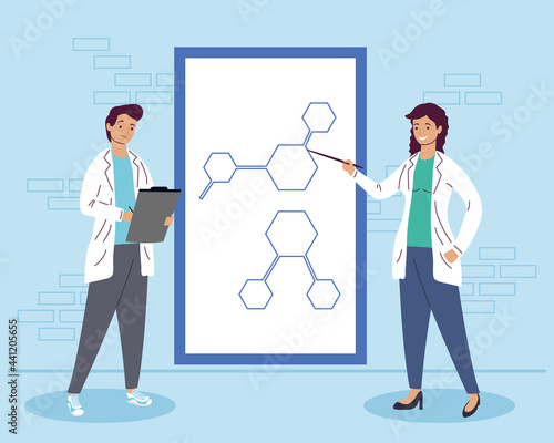 laboratory workers couple