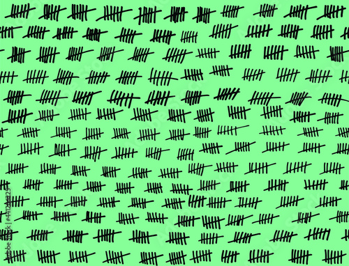 Seamless pattern with tally stroke counting marks 