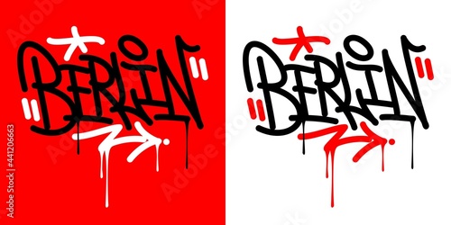Berlin Abstract Hip Hop Urban Hand Written Graffiti Style Vector Illustration Calligraphy Art