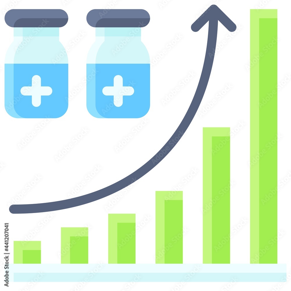 Increasing Chart icon, Vaccine Development related vector Increasing Chart icon, Vaccine Development related vector