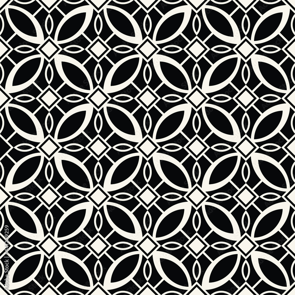 Abstract geometric seamless pattern Gray and black background.

