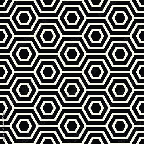 Vector seamless pattern. Modern stylish bold texture. Repeating geometric tiles with hexagonal elements.