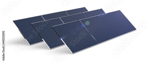 Bild auf Leinwand Solar power station - photovoltaics 3d.
