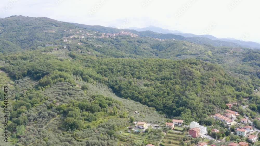 Aerial helicopter view Tuscany Italy Aerial helicopter view Tuscany Italy