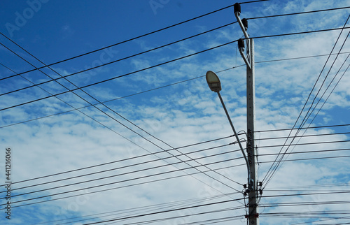 power lines in the sky