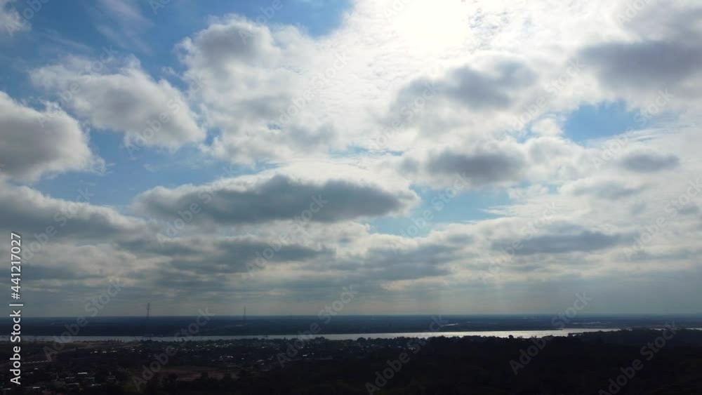 Clouds over the river and the city Clouds over the river and the city