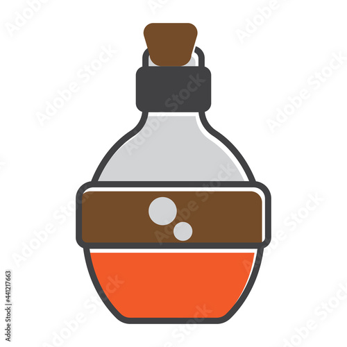 Magic mana potion bottle color icon for apps or websites