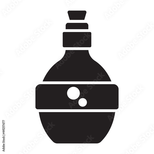 Magic mana potion bottle flat icon for apps or websites