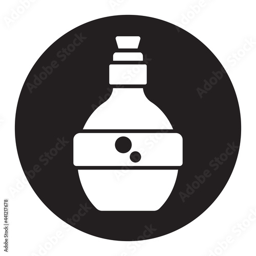 Round magic mana potion bottle icon for apps or websites