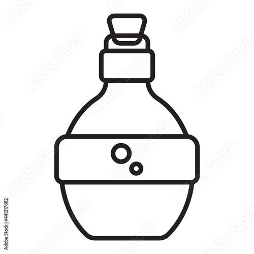 Magic mana potion bottle line art icon for apps or websites