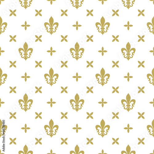 Seamless vector background with royal lily. Floral ornament. Graphic modern pattern.