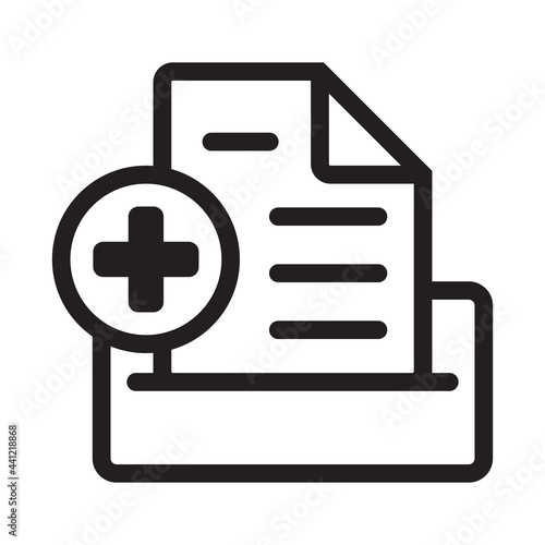Medical record line art vector icon for apps or websites