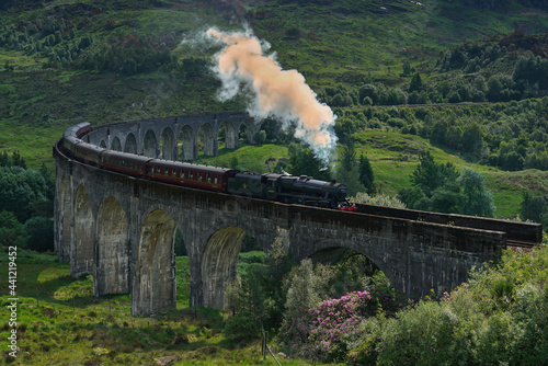 adventure, adventure travel, bridge, britain, express, famous, glenfinnan, harry, highlands, hogwarts, hogwarts express, jacobite, jacobite train, journey, landmark, landscape, locomotive, mountains, 