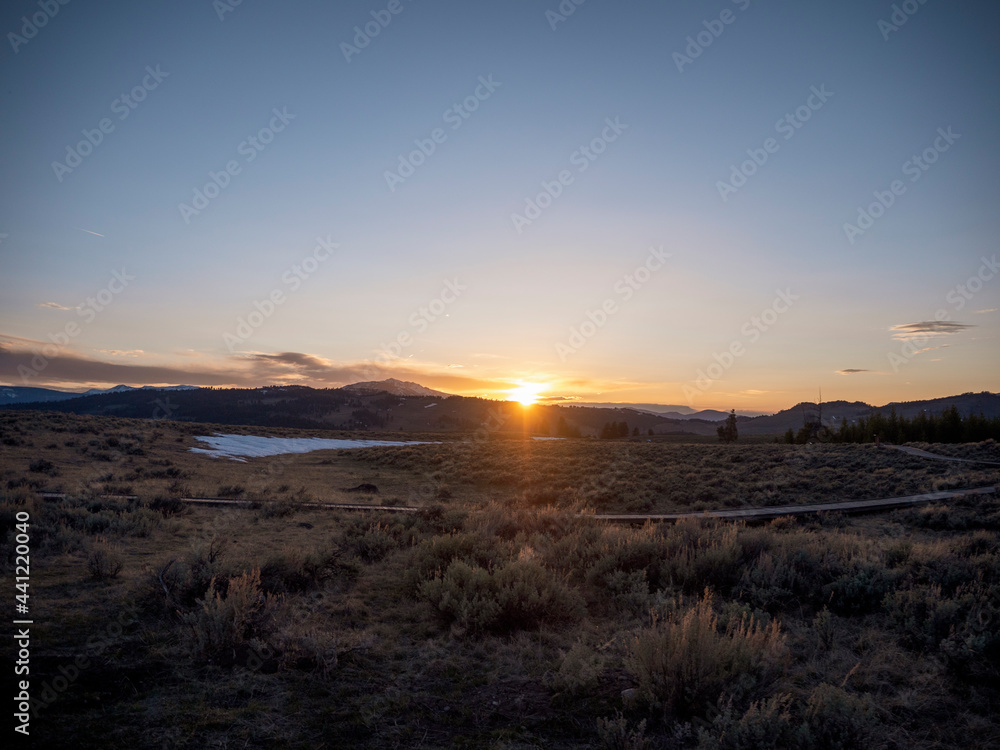 Sunset in Yellowstone National Park