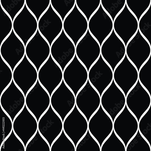 Abstract geometric pattern with wavy lines. A seamless vector background. Black and white ornament.