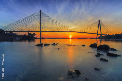 Barelang  bridge at sunrise  photo