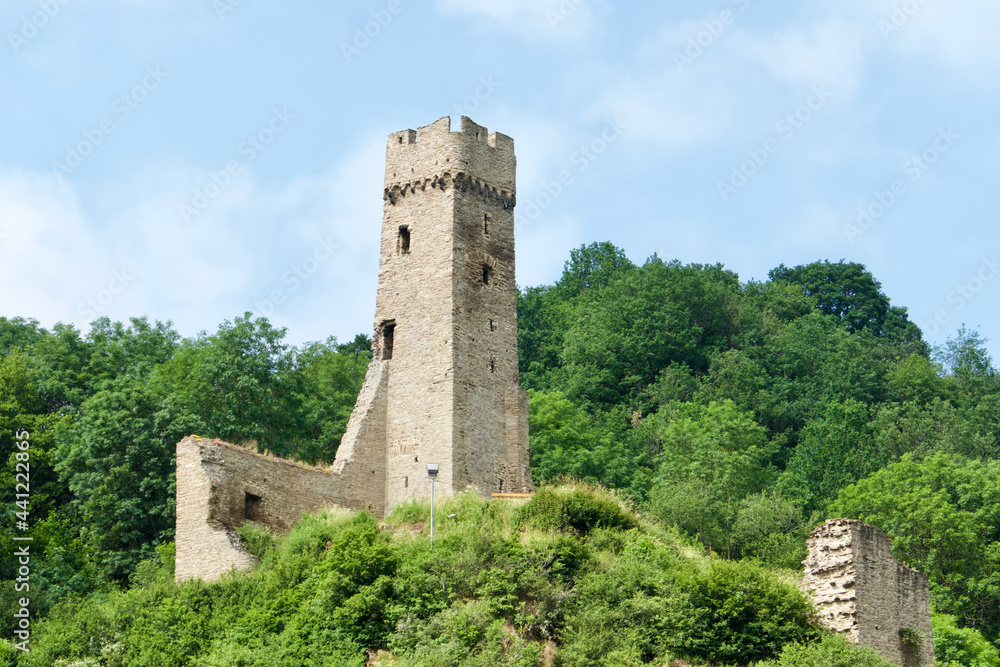 Castle ruin in Monreal, Eifel, Germany